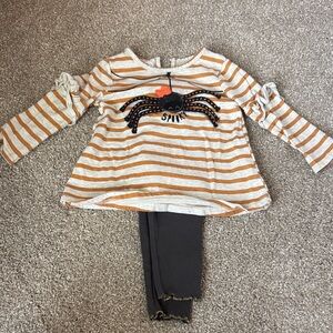 Striped Orange and Black Spider Kids Outfit